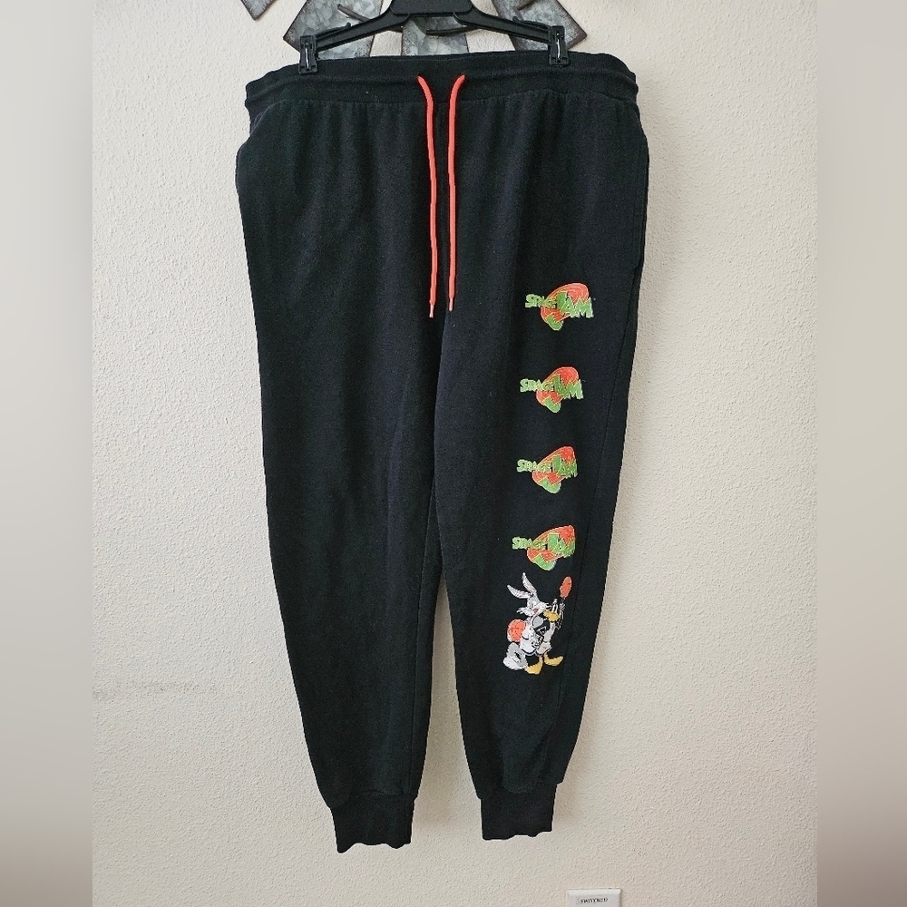 Warner Bros Black Boy's Space Jams Jogger Pants for Kids size XXX